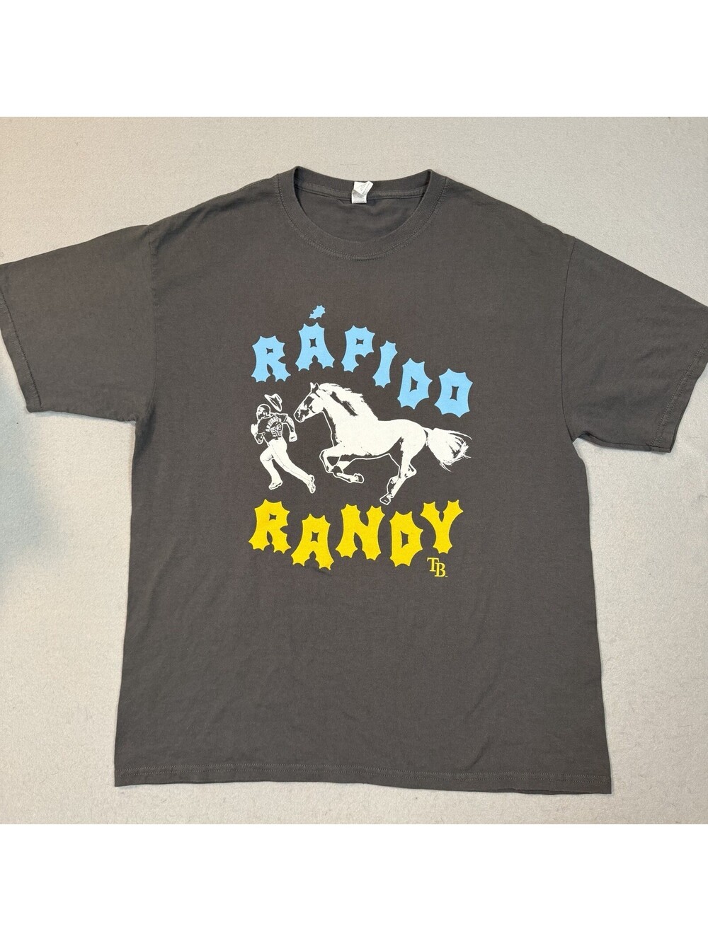 JERZEES Tampa Bay Rays Randy Arozarena "Rapido Randy" Gray Shirt Size Large
